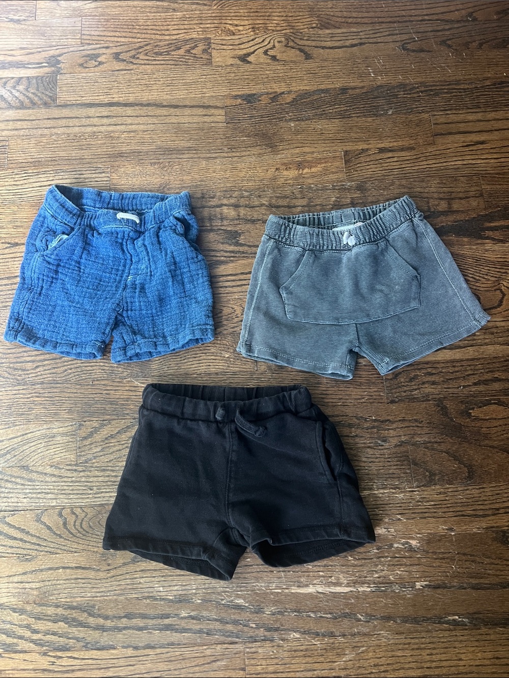 Zara Boys Blue, Gray, and Black Shorts Pack - 3 Pack, all fit size 3-4